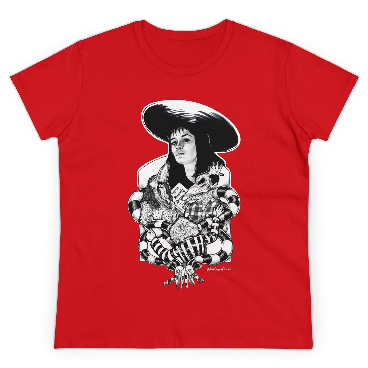 Beetlejuice! - Limited Artist Release - @KatLeyvaDraws - Women's Midweight Cotton Tee