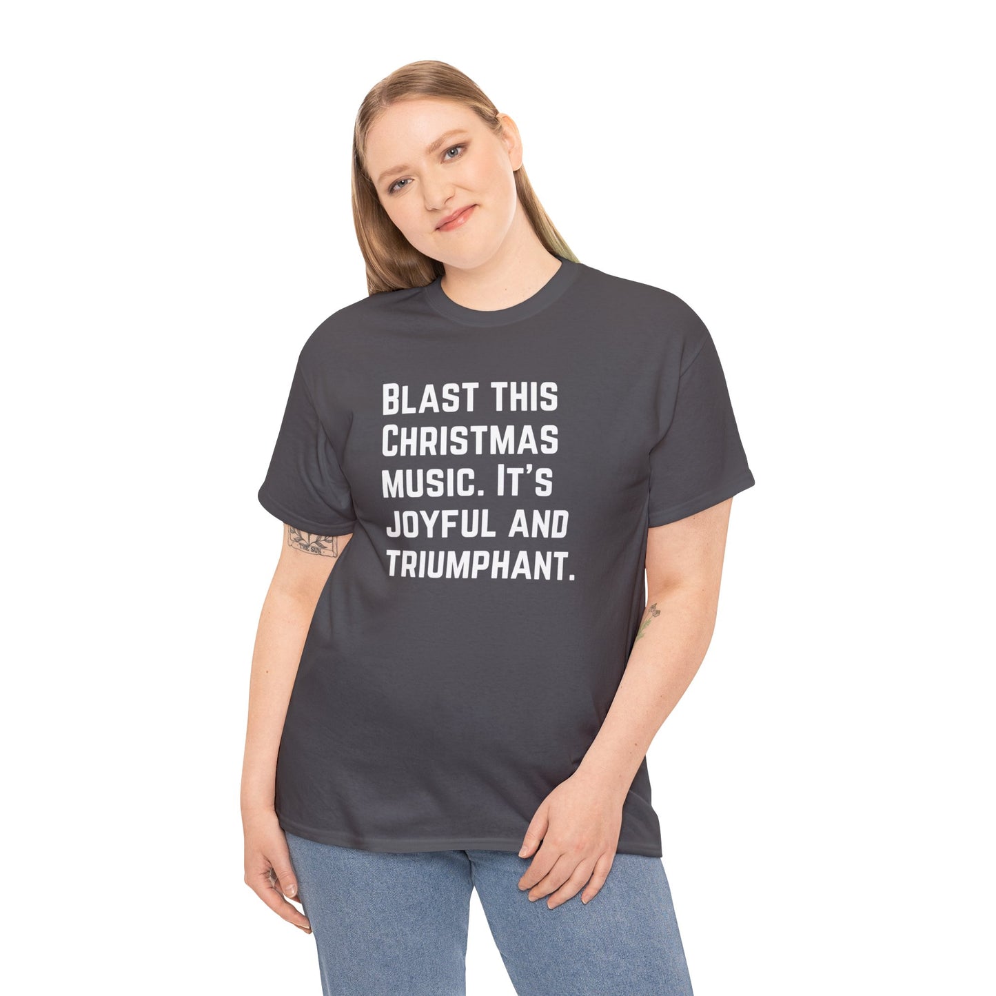 Blast this Christmas Music - Unisex Heavy Cotton Tee