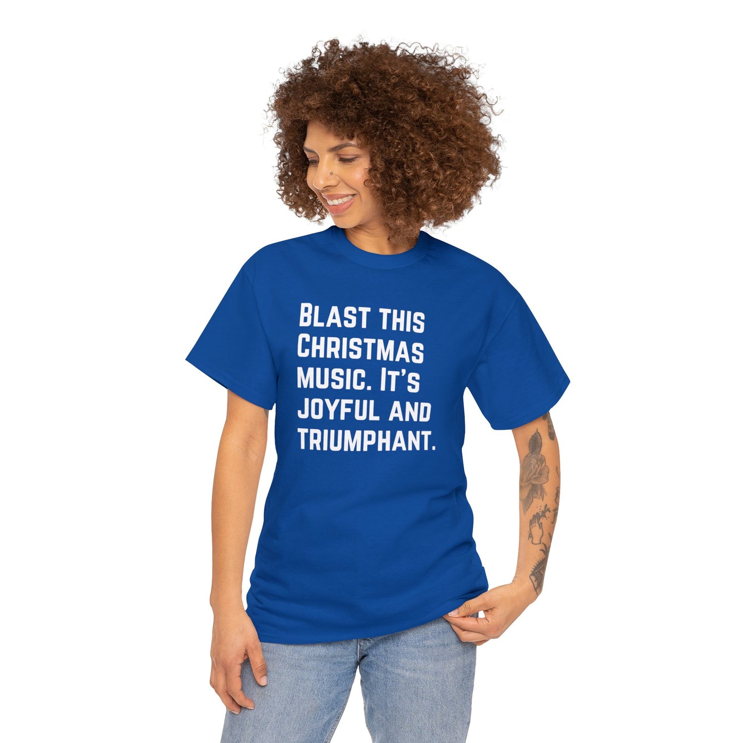 Blast this Christmas Music - Unisex Heavy Cotton Tee