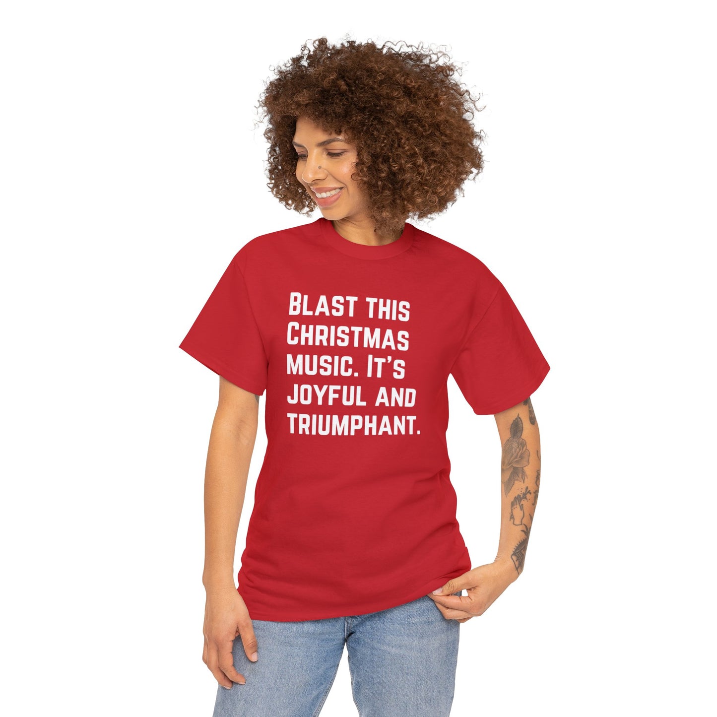 Blast this Christmas Music - Unisex Heavy Cotton Tee