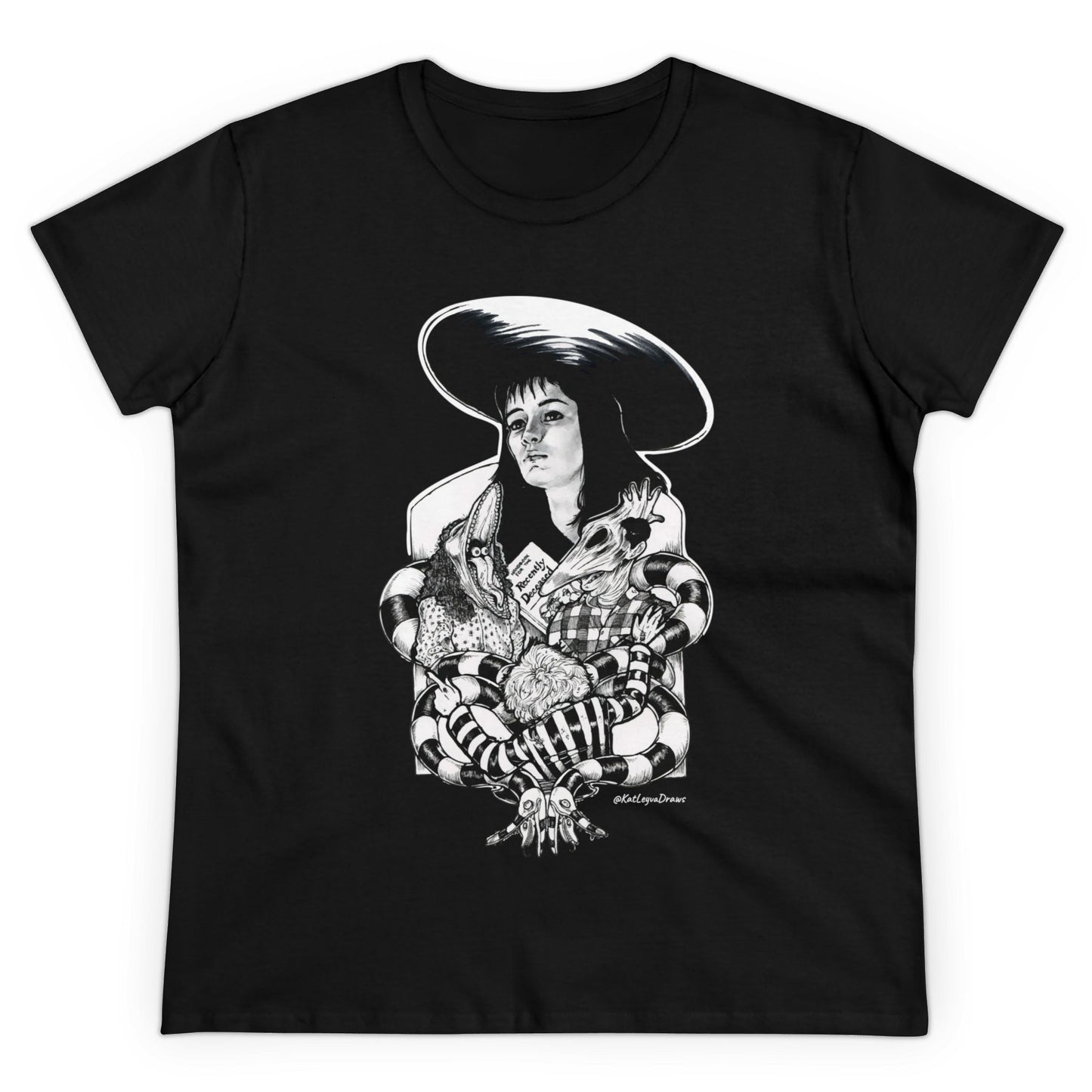 Beetlejuice! - Limited Artist Release - @KatLeyvaDraws - Women's Midweight Cotton Tee